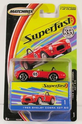 MINT 1965 SHELBY AC COBRA 427 S/C SEALED W BOX ON CARD 1 MATCHBOX SUPERFAST 35 - Image 1 of 2