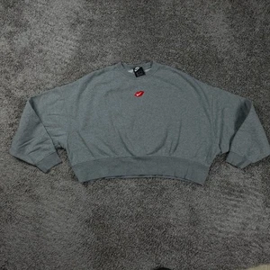 Nike Sweatshirt Damen Medium bestickt Kiss Lips Center Swoosh Oversize Crop - Bild 1 von 11