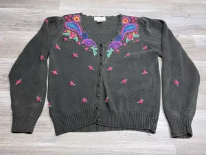 Vintage Margules Womens Floral Granny Cardigan Soft Grunge Whimsy Cottagecore S - Picture 1 of 7