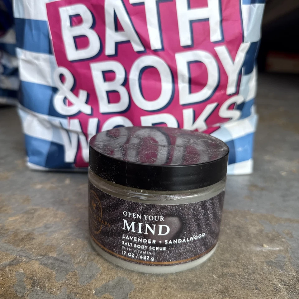 Bath Body Works Aromatherapy OPEN YOUR MIND Lavender Sandalwood Salt Body Scrub - Image 1 of 1