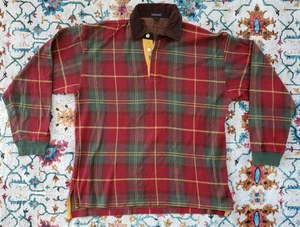 Camisa Gant Para Hombres Grande A Cuadros Manga Larga Pullover Rugby Pana Cuello Clásico - Imagen 1 de 9