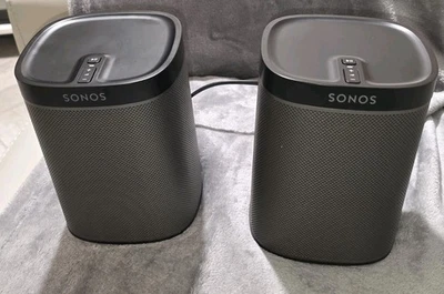 PAIR Sonos Play:1 Wireless Smart Speakers Black Play 1 TESTED  - Image 1 of 4