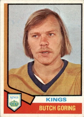 1974 Topps #74 Butch Goring Los Angeles Kings VG - Image 1 of 2
