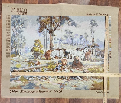Australian landscape Printed Tapestry Canvas Loggers Teabreak 60x80 Darcy Doyle - Image 1 of 4