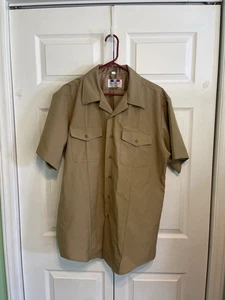 Vintage Flying Cross Brown Short Sleeve Service Uniform Men’s Size XL USA Made - Picture 1 of 12