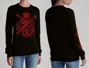 $198 NWOT Polo Ralph Lauren Logo Crest Washable Wool Double Knit Sweater Women L - Picture 1 of 11