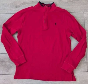 Polo RL pullover youth Xlarge 18/20 red long sleeve quarter zip 100% cotton - Picture 1 of 5