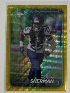 Richard Sherman Topps Chrome 2024 Yellow Wave Refractor /75 Seattle Seahawks - Bild 1 von 2