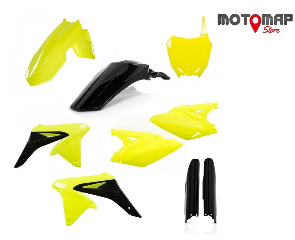 Full Kit Plastiche Acerbis Suzuki RM Z RMZ 250 2010 > 2018 Giallo Fluo - Immagine 1 di 1