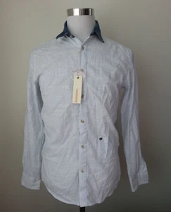 DIESEL men's size S slim casual shirt blue with white stripes - Picture 1 of 10