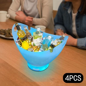 4 Stück LED Eiskübel, Bluetooth Klar Eiskübel, Wein Eiskübel - Bild 1 von 12
