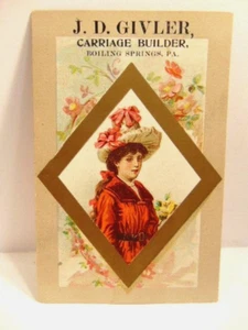 vintage advertising card:  J.D. Givler Carriage Builder, Boiling Springs, PA - Picture 1 of 4