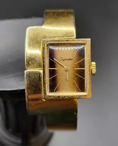 Vintage Gold Tone Supreme Ladies 17 JWL Manual Analog Exquisite Watch w Bracelet - Picture 1 of 8