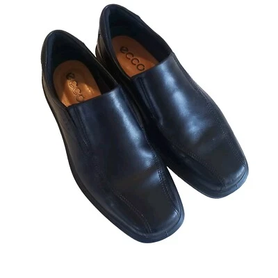 Ecco Jersey Mens Size EU 42 US 8 Black Leather Slip On Loafers Shoes - Image 1 of 4