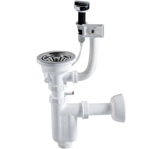 SIFON ABLAUFGARNITUR SIEBKORBVENTIL SPÜLENABLAUF SPÜLEN SIPHON GERUCHSVERSCHLUSS - Bild 1 von 4