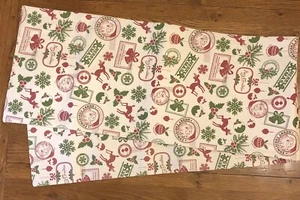 Cynthia Rowley Merry Christmas Santa Table Runner 15” x 71" - Picture 1 of 4