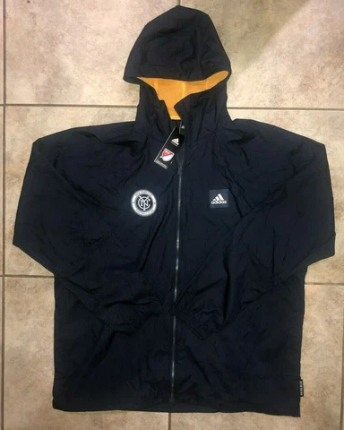 Mens Adidas MLS New York City FC Windbreaker Jacket Blue GK1744 Sz XL $120 NWT Cover