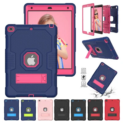 For Apple iPad 9th 7th 8th 10.2" Shockproof Armor Hybrid Stand Rubber Case Cover - Image 1 of 4
