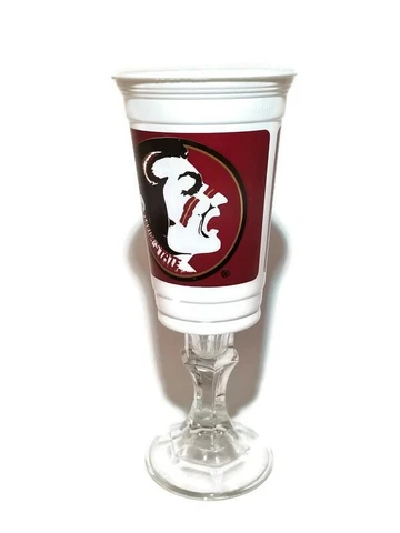 FSU Hillbilly Redneck Beer Shine Wine Glass plastic cup Candy holder Seminoles Cover