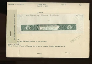 8 PANAMA LAW 29 OF 1925 LIQUOR REVENUE LARGE DIE PROOF INDEX COPY CARDS EX. ABNC - Picture 1 of 9