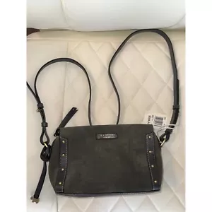 Radley London Crossbody Bag Studded Leather Trim Small Gray Purse NWT - Picture 1 of 8