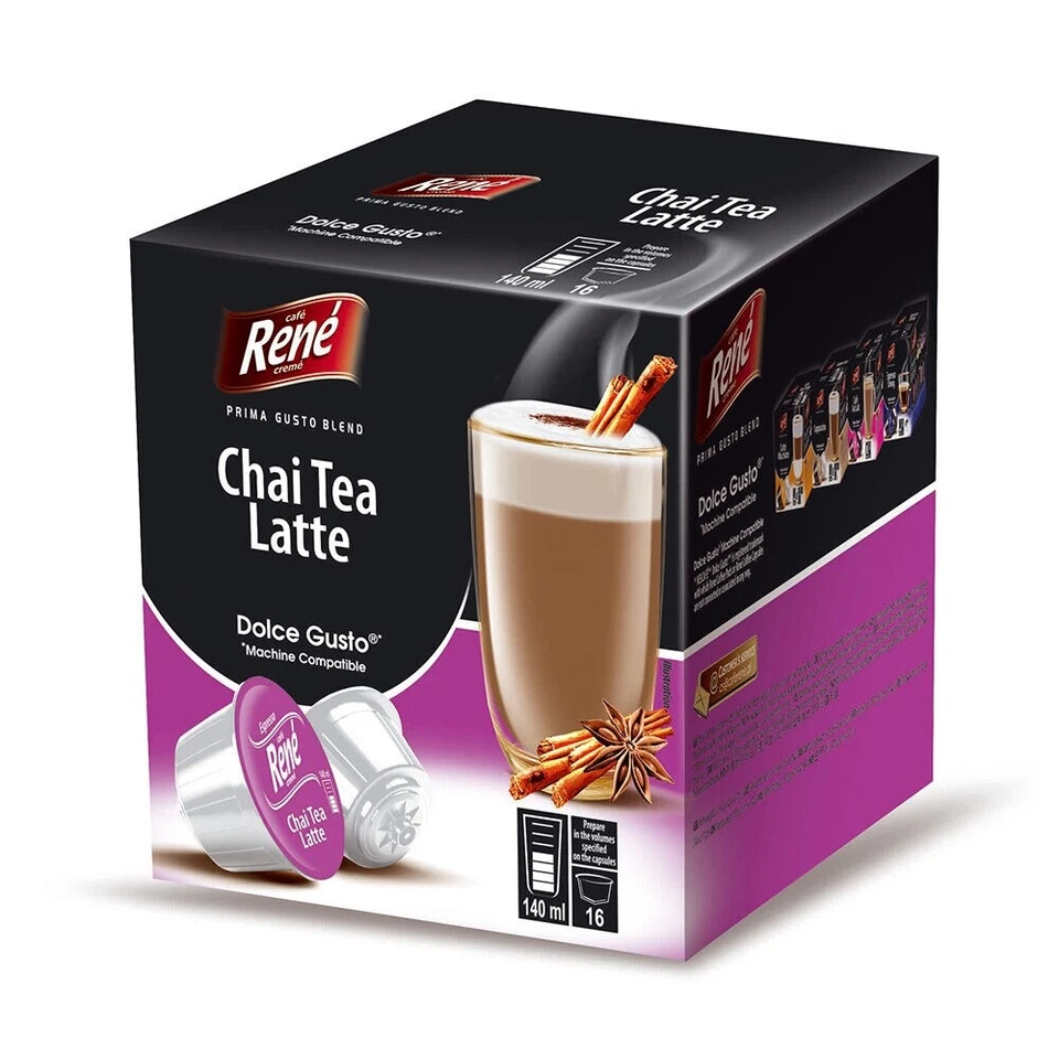 Café RENE Dolce Gusto cápsulas CHAI té LATTE vainas -16ct.- ENVÍO GRATIS Foto 1 de 1