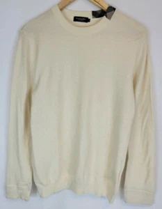 BURBERRY BLACK LABEL CRESTBRIDGE Sweater Men's Sz M Knit Button On Sleeves Cream - Picture 1 of 8