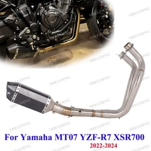 Tubo de escape delantero deslizable orificios dobles para Yamaha MT07 YZF-R7 22-24 - Imagen 1 de 6