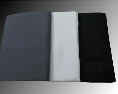 New Solid Grey / White / Black Fabric Shower Curtain 200x240 Extra Long - image 1 of 2