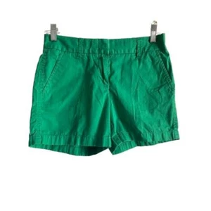J Crew Green Flat Front Chino 4.5” Shorts Sz 0 - Picture 1 of 9