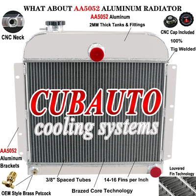 4 Row Radiator For 1950 1951 Plymouth Concord Special Deluxe Suburban 1941-1952 - Image 1 of 4