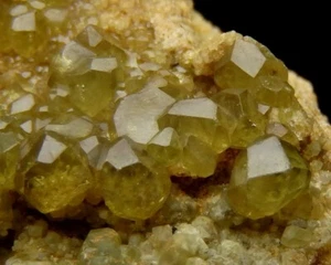 ANDRADITE var. DEMANTOID green crystals -- MADAGASCAR Antetezambato Mine /pi393 - Picture 1 of 14