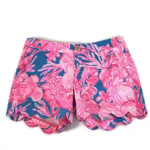 Pantalón Corto Lilly Pulitzer The Buttercup Para Mujer Talla 00 Dobladillo Festoneado Algodón Tropical - Imagen 1 de 13