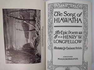 1898 SONG OF HIAWATHA Hardcover Minnehaha Ed Henry Longfellow Donohue Rare Antiq - Picture 1 of 12