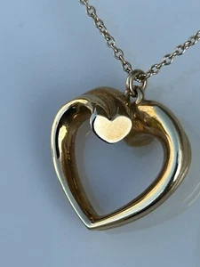Tiffany & Co 18K Yellow Gold Paloma Picasso Tenderness Heart Pendant Necklace - Picture 1 of 18