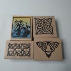 4 Large Rubber Stamps (3) Celtic/(1) Cranes In The Water