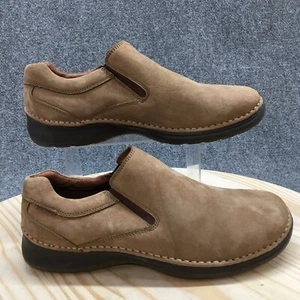 Hush Puppies Shoes Mens 11.5 EW Slip On Beige Leather Round Toe Low Up Comfort - Picture 1 of 20