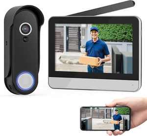 Smart Wireless Video Doorbell with 7" Touchscreen and 1080P HD Camera - Picture 1 of 12