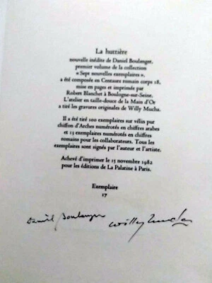 Boulanger MUCHA Gravures EO sur Arches tirée à 100ex.- La Huttière, 1982 - Photo 1/4