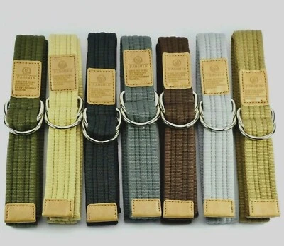 Military Style Unisex Man Metal  D-ring Buckle Canvas Thick Belt Max Waist 37"  - image 1 of 4