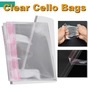 100x OPP Bags Self Adhesive Seal Resealable Plastic Cellophane Transparent Bags - Picture 1 of 13