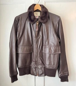 AVIREX Genuine US NAVY G-1 Goatskin Flight Jacket Made in USA - Picture 1 of 6