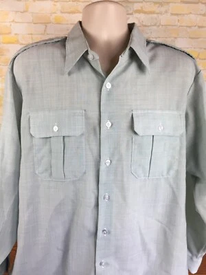 Flying Cross Men's American Made Light Green Military Uniform Shirt 17 X 34 U33 - Image 1 of 4