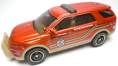 2019 MATCHBOX '16 FORD INTERCEPTOR UTILITY FIRE CHIEF RED 1:64 DIECAST 3" CAR - Image 1 of 4