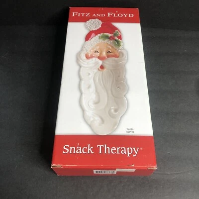 Fitz & Floyd Santa Claus Tray Snack Therapy Serving Christmas with Box - Image 1 of 4