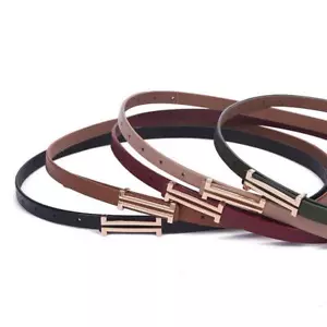 Leather-belt for Women Adjustable Classic Thin-waist-belts for Dresses - Picture 1 of 17