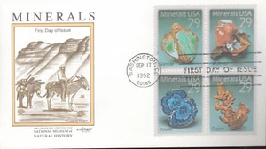 FDC 1992 - Scott # 2700-03 - Minerales - Bloque de 4 - Artmaster - Imagen 1 de 1