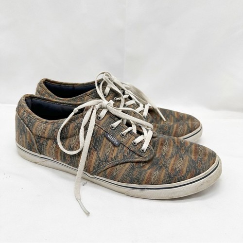 Scarpe sneakers basse VANS Atwood donna blu marrone look sud ovest in tela misura 9 5
