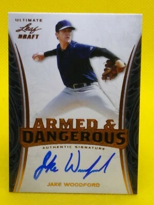 Jake Woodford 2015 Leaf Draft Ultimate ARMED & DANGEROUS AUTOGRAPH #AD-JW2 - Image 1 of 2