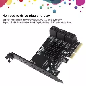 Expansion Card PCIE To 6Port SATA3.0 Hard Disk 6G PCIE3.0 GEN3 4X Interface Hub - Picture 1 of 12
